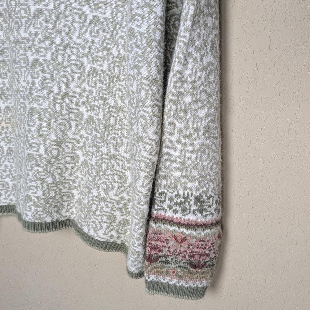 Vintage Koret Cardigan SzL Tapestry Knit Embroidered 90s Cottage Grannie Chic - Picture 6 of 6